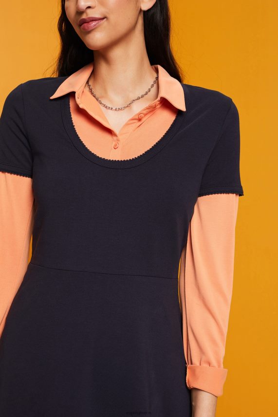 γυναίκες Esprit ΠΟΛΕΜΙΚΟ ΝΑΥΤΙΚΟ Μίνι φόρεμα ζέρσεϊ φορέματα 0J044P61