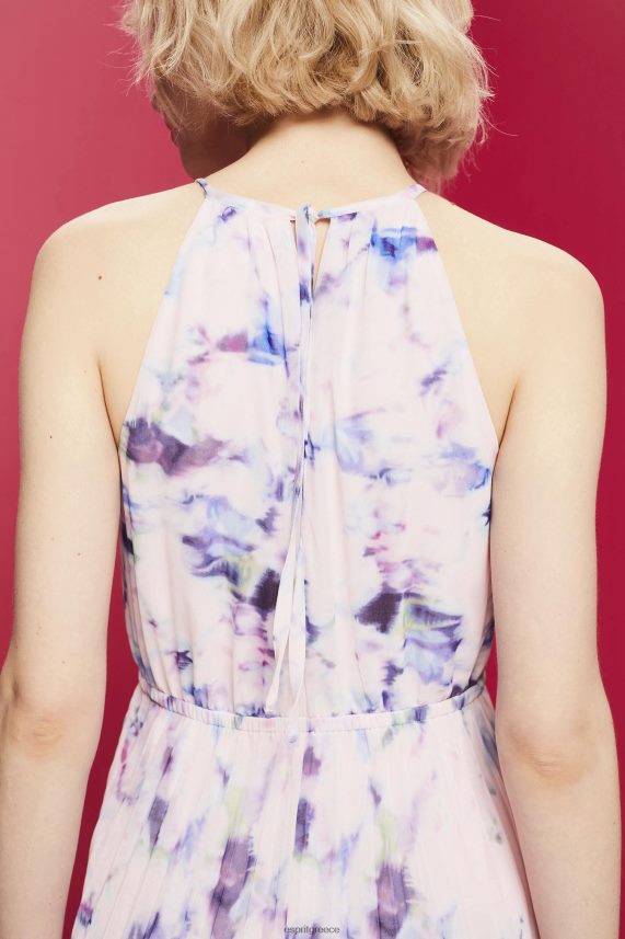 γυναίκες Esprit άσπρο μίντι φόρεμα πλισέ σιφόν φορέματα 0J044P94