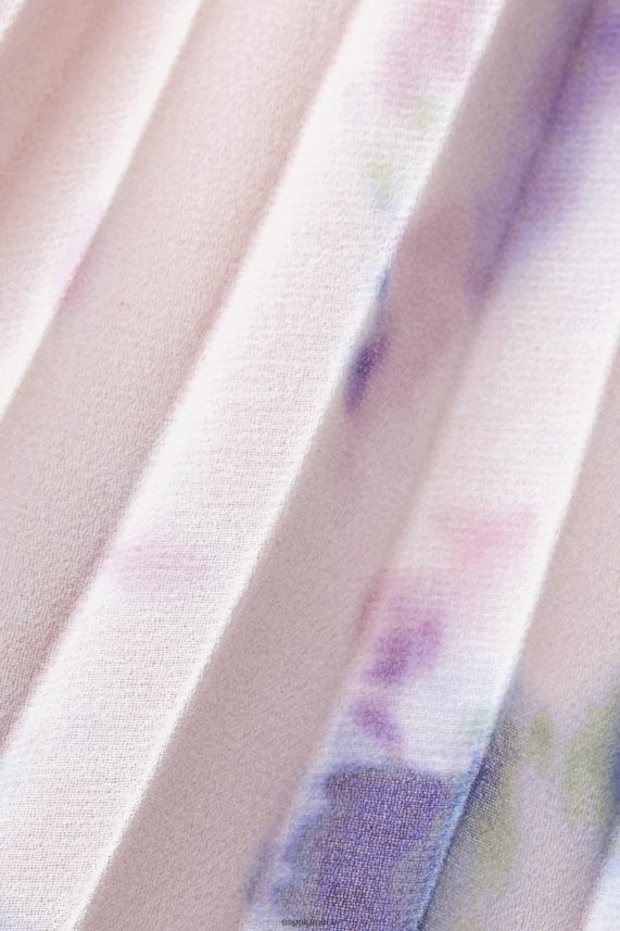 γυναίκες Esprit άσπρο μίντι φόρεμα πλισέ σιφόν φορέματα 0J044P94