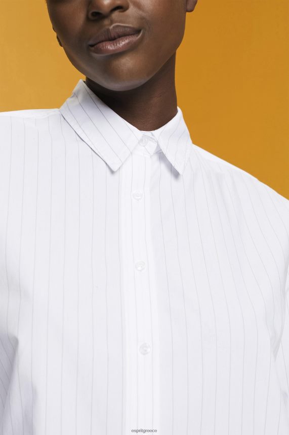 γυναίκες Esprit άσπρο φόρεμα πουκάμισο με ρίγες, 100% βαμβάκι φορέματα 0J044P277