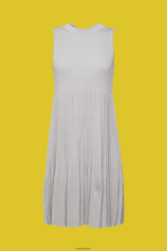 γυναίκες Esprit μέτριο γκρι φόρεμα με πλισέ εφαρμογή και flare φορέματα 0J044P381