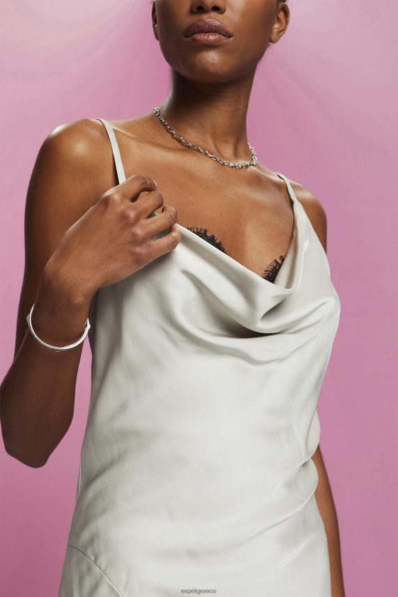 γυναίκες Esprit ανοιχτό γκρι Δαντελένιο μίντι φόρεμα, lenzing ecovero φορέματα 0J044P216