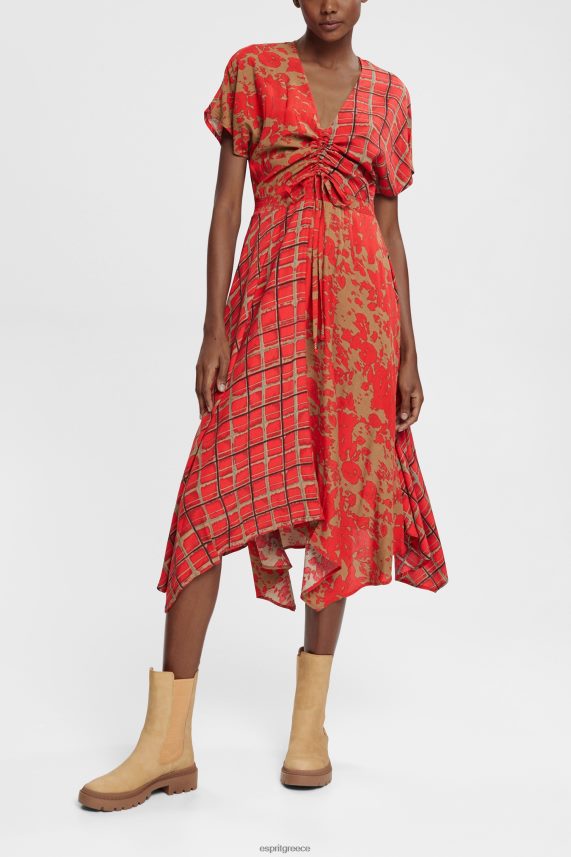 γυναίκες Esprit το κόκκινο Φόρεμα με μικτό σχέδιο, lenzing ecovero φορέματα 0J044P547