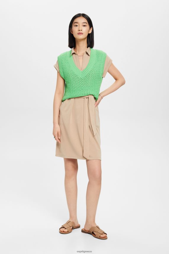 γυναίκες Esprit τεφρόχρουν χρώμα midi φόρεμα με λαιμόκοψη φορέματα 0J044P74