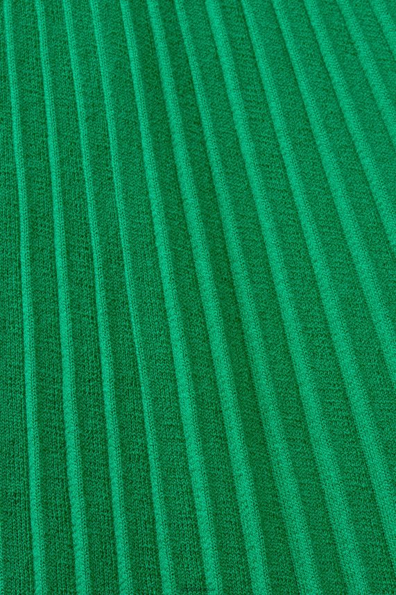 γυναίκες Esprit σμαραγδί πράσινο Μίντι φόρεμα με πλισέ mockneck με κοντό μανίκι φορέματα 0J044P121