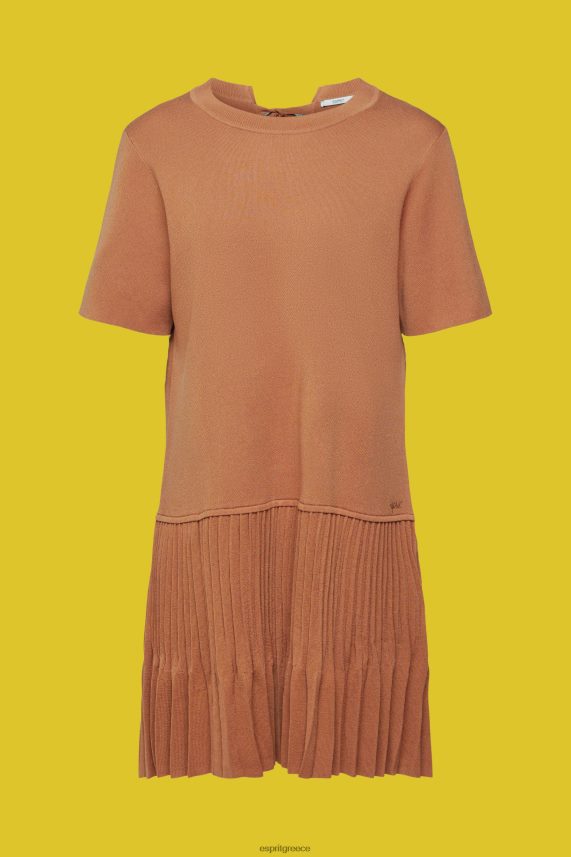 γυναίκες Esprit καφέ φόρεμα με πλισέ peplum φορέματα 0J044P488