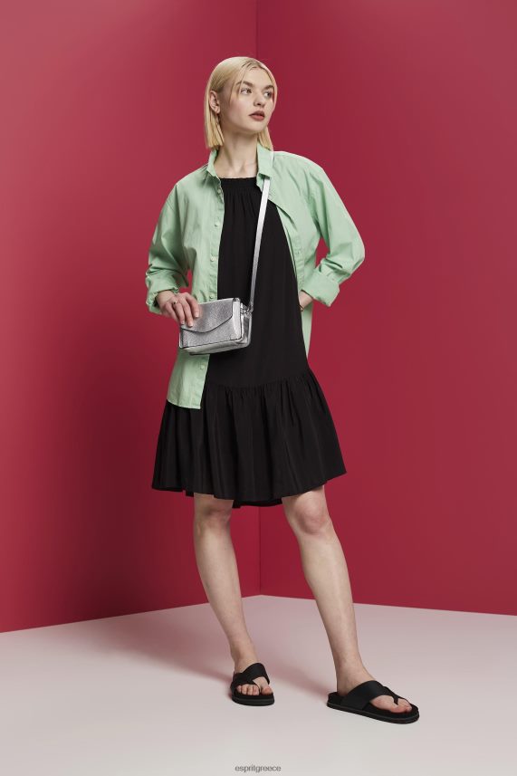 γυναίκες Esprit μαύρος τιράντε φόρεμα με smock, tencel φορέματα 0J044P202