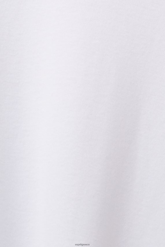 γυναίκες Esprit άσπρο μακρυμάνικο μπλουζάκι με χτενισμένο λαιμό μακρύ μανίκι 0J044P32