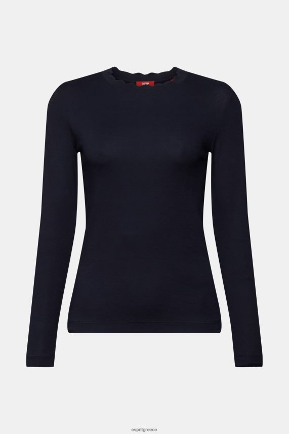 γυναίκες Esprit ΠΟΛΕΜΙΚΟ ΝΑΥΤΙΚΟ μακρυμάνικο μπλουζάκι με χτενισμένο λαιμό μακρύ μανίκι 0J044P33