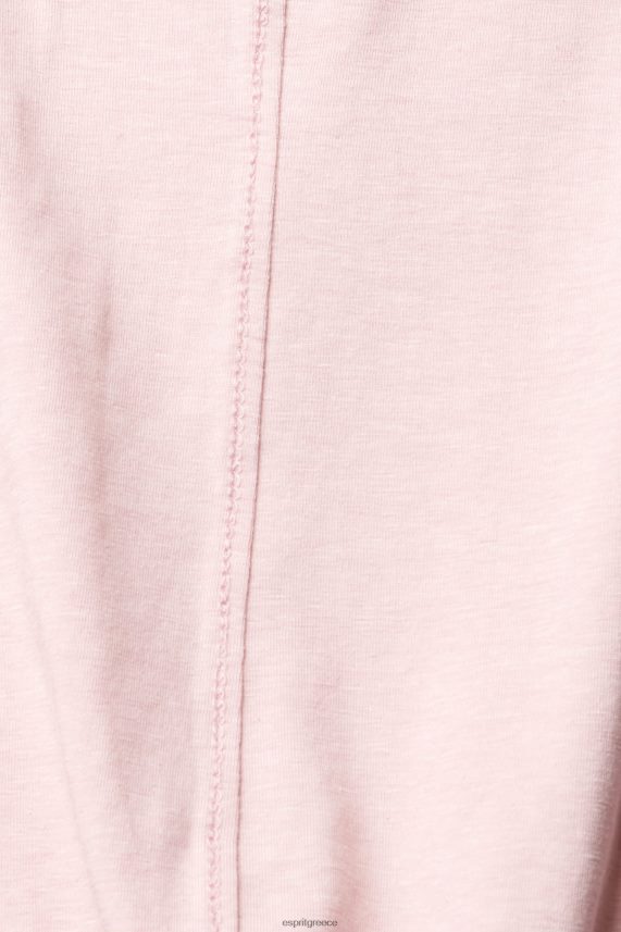 γυναίκες Esprit ανοιχτό ροζ μακρυμάνικο μπλουζάκι με λαιμόκαρα μακρύ μανίκι 0J044P368