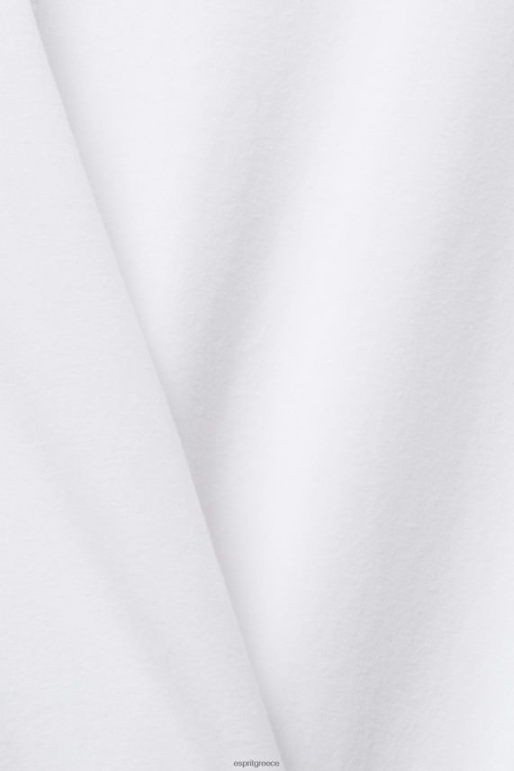 γυναίκες Esprit άσπρο μακρυμάνικο μπλουζάκι με λαιμόκαρα μακρύ μανίκι 0J044P369