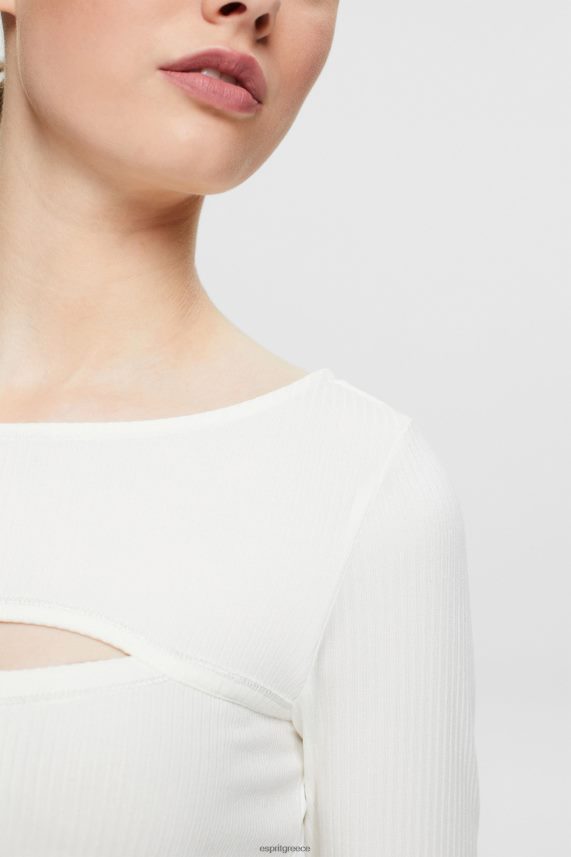 γυναίκες Esprit υπόλευκο κομμένο επάνω μέρος μακρύ μανίκι 0J044P531