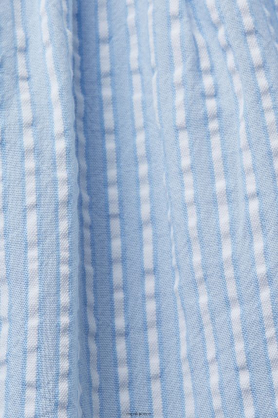 γυναίκες Esprit γαλάζιο ανάγλυφη κοντομάνικη μπλούζα μπλούζες 0J044P118