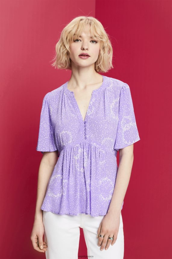 γυναίκες Esprit άσπρο κοντομάνικη μπλούζα με ζώνη γραβάτα μπλούζες 0J044P221