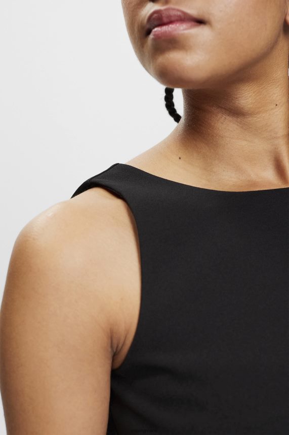 γυναίκες Esprit μαύρος κομμένη αμάνικη μπλούζα μπλούζες 0J044P307