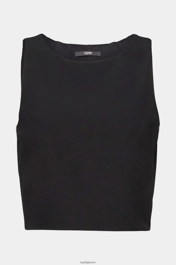 γυναίκες Esprit μαύρος κομμένη αμάνικη μπλούζα μπλούζες 0J044P307
