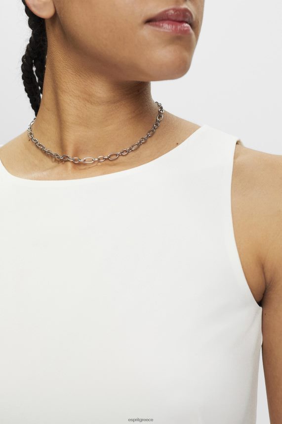 γυναίκες Esprit υπόλευκο κομμένη αμάνικη μπλούζα μπλούζες 0J044P308