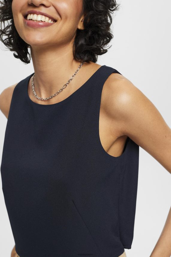 γυναίκες Esprit ΠΟΛΕΜΙΚΟ ΝΑΥΤΙΚΟ κομμένη αμάνικη μπλούζα μπλούζες 0J044P310