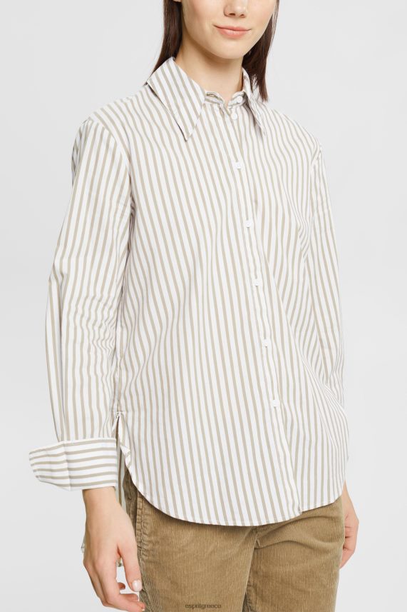 γυναίκες Esprit άσπρο μακριά ριγέ υφαντή μπλούζα μπλούζες 0J044P397