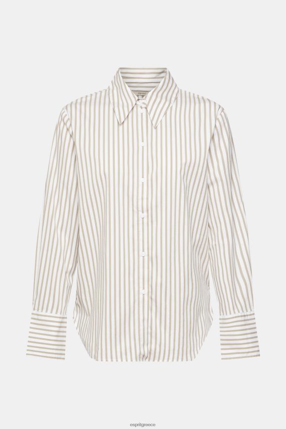 γυναίκες Esprit άσπρο μακριά ριγέ υφαντή μπλούζα μπλούζες 0J044P397
