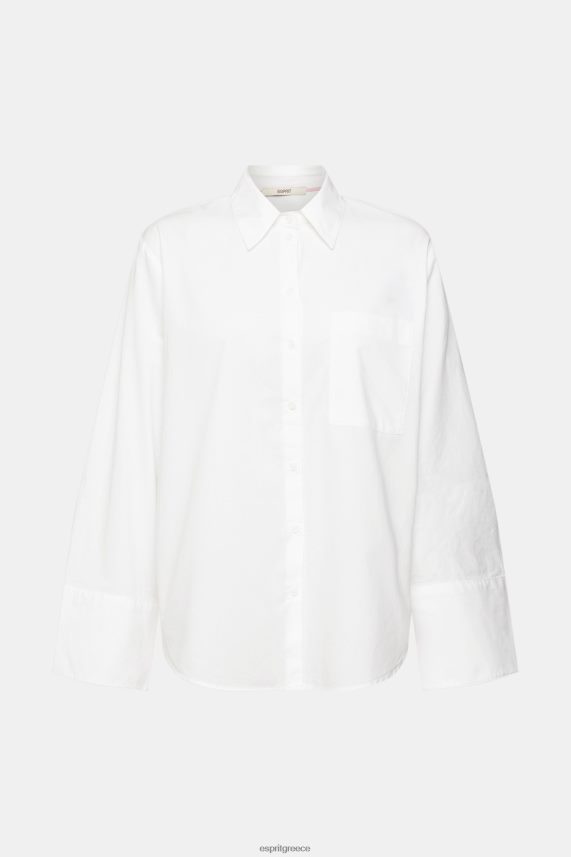 γυναίκες Esprit άσπρο υπερμεγέθη λευκή βαμβακερή μπλούζα μπλούζες 0J044P406