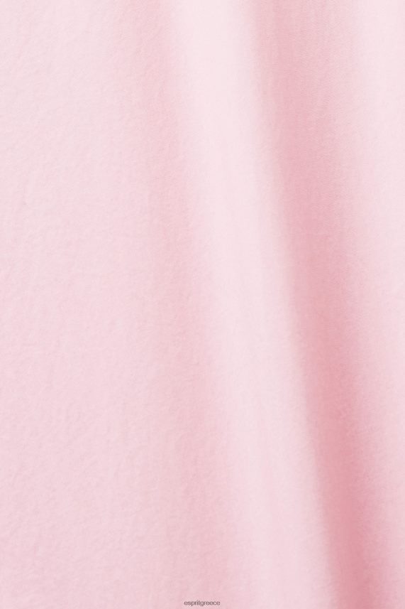 γυναίκες Esprit ανοιχτό ροζ υπερμεγέθη λευκή βαμβακερή μπλούζα μπλούζες 0J044P407