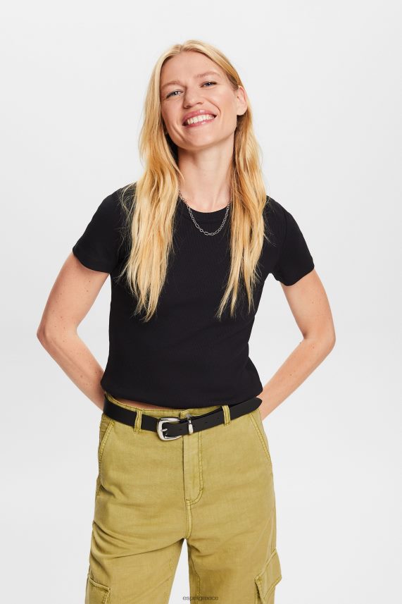 γυναίκες Esprit μαύρος μπλουζάκι με ραβδώσεις μπλουζάκια 0J044P1