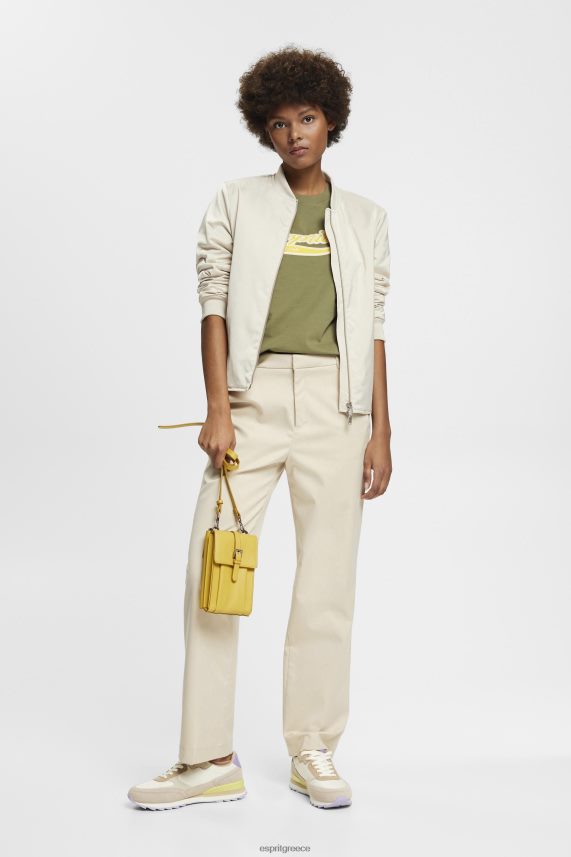 γυναίκες Esprit ελιά βαμβακερό μπλουζάκι με εμπριμέ λογότυπο μπλουζάκια 0J044P144