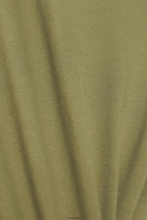 γυναίκες Esprit ελιά βαμβακερό μπλουζάκι με εμπριμέ λογότυπο μπλουζάκια 0J044P144