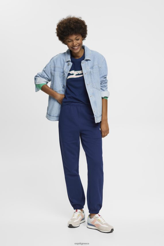 γυναίκες Esprit μελάνι βαμβακερό μπλουζάκι με εμπριμέ λογότυπο μπλουζάκια 0J044P145