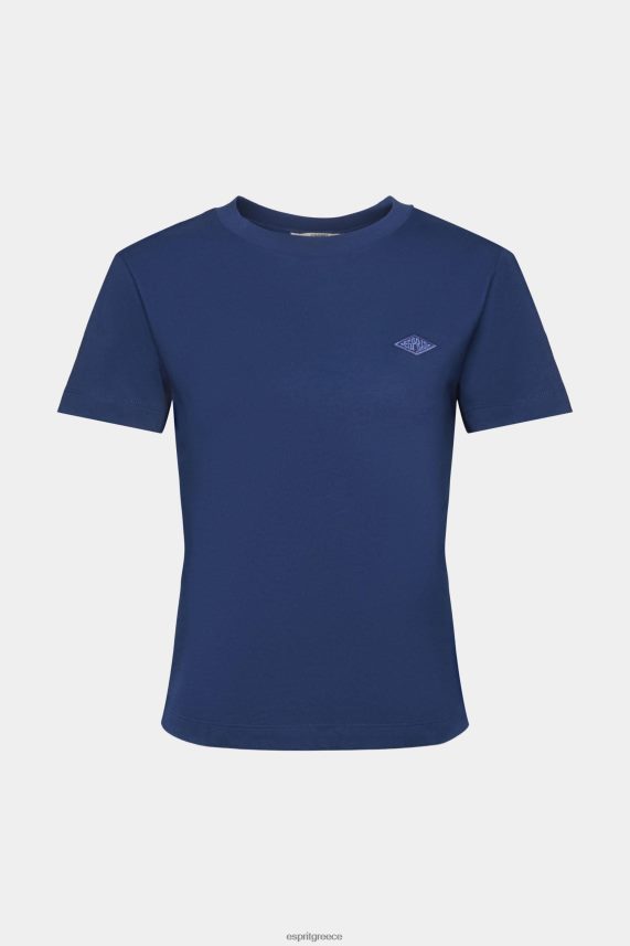 γυναίκες Esprit μελάνι βαμβακερό μπλουζάκι με κεντημένο λογότυπο μπλουζάκια 0J044P150