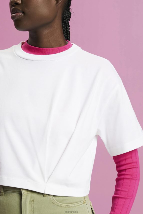 γυναίκες Esprit άσπρο μπλουζάκι με κομμένη λαιμόκοψη μπλουζάκια 0J044P194