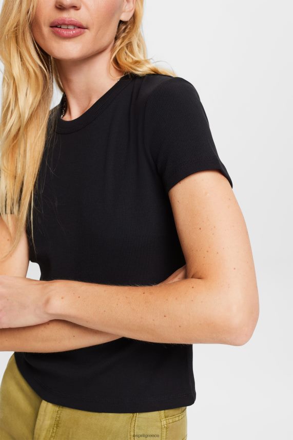 γυναίκες Esprit μαύρος μπλουζάκι με ραβδώσεις μπλουζάκια 0J044P1