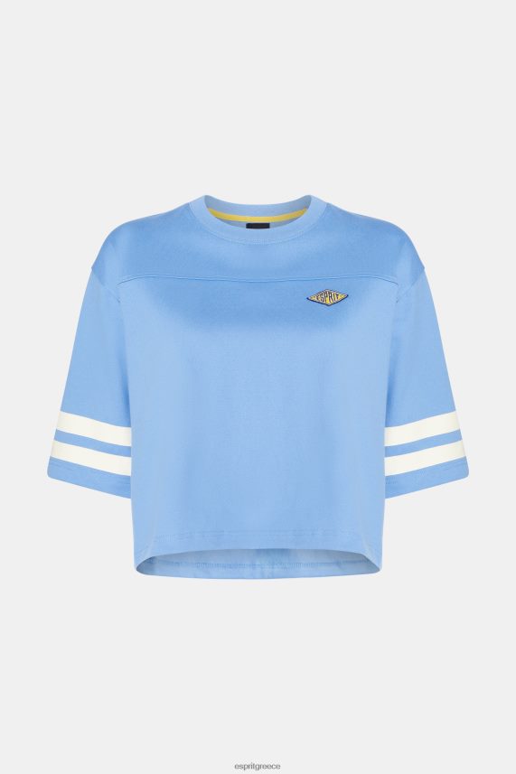 γυναίκες Esprit γαλάζιο λεβάντα κομμένο πανεπιστήμιο λογότυπο ράγκμπι μπλουζάκι μπλουζάκια 0J044P414