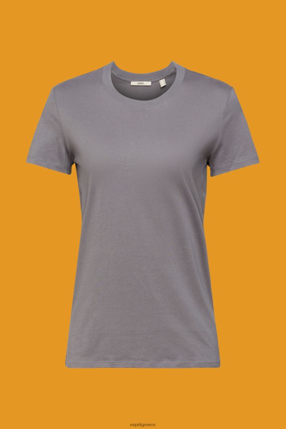 γυναίκες Esprit μέτριο γκρι βαμβακερό μπλουζάκι με λαιμόκοψη μπλουζάκια 0J044P455