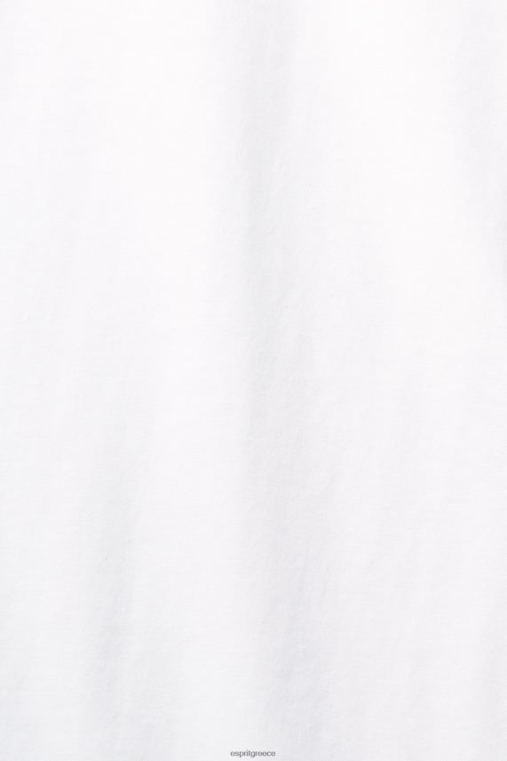 γυναίκες Esprit άσπρο βαμβακερό μπλουζάκι με λαιμόκοψη μπλουζάκια 0J044P456