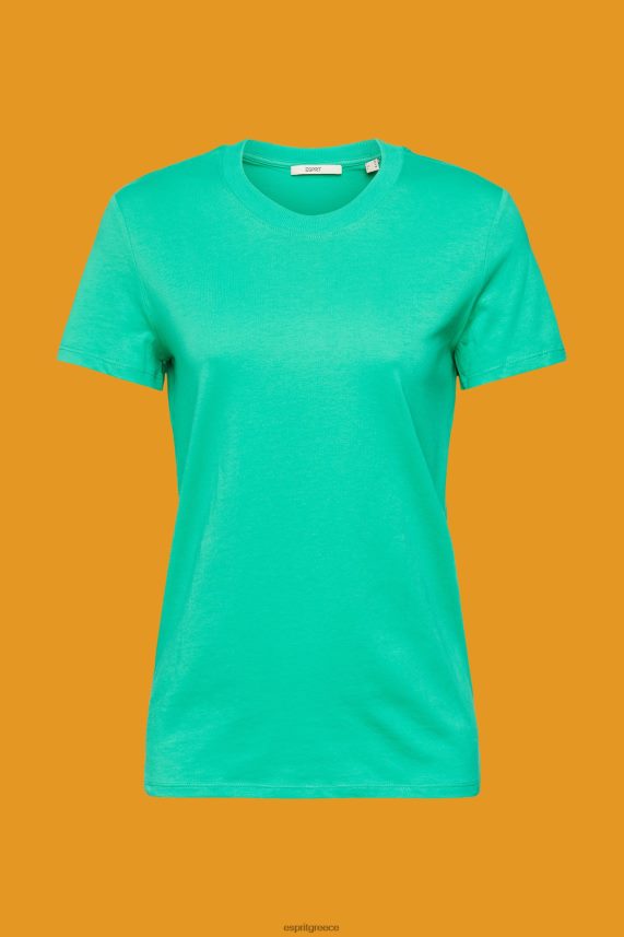 γυναίκες Esprit ανοιχτό πράσινο βαμβακερό μπλουζάκι με λαιμόκοψη μπλουζάκια 0J044P458