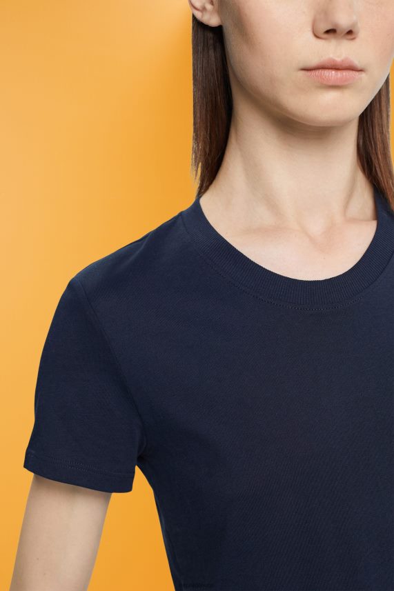 γυναίκες Esprit ΠΟΛΕΜΙΚΟ ΝΑΥΤΙΚΟ βαμβακερό μπλουζάκι με λαιμόκοψη μπλουζάκια 0J044P459