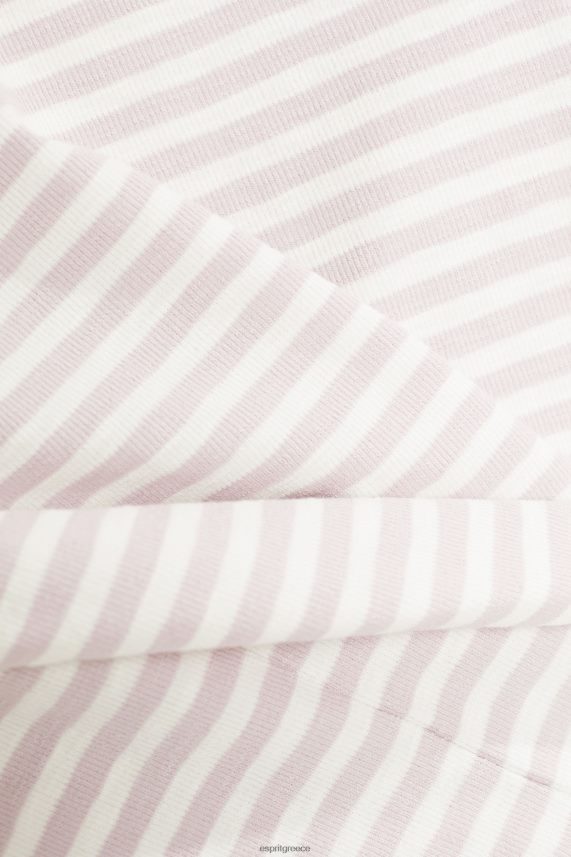 γυναίκες Esprit λεβάντα μπλουζάκι με ριγέ λογότυπο μπλουζάκια 0J044P538