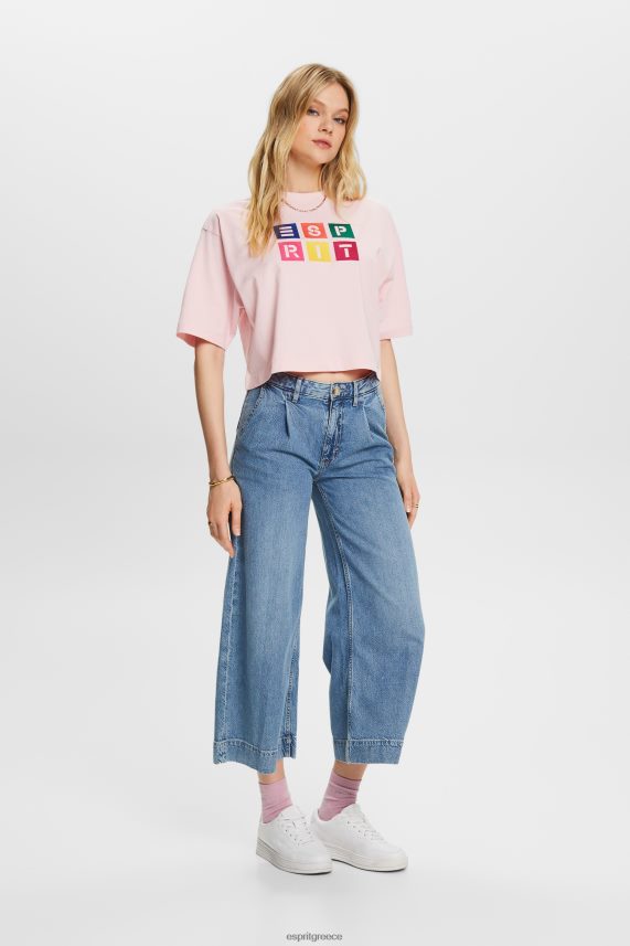 γυναίκες Esprit παστέλ ροζ T-shirt με λογότυπο, 100% βαμβάκι μπλουζάκια 0J044P16