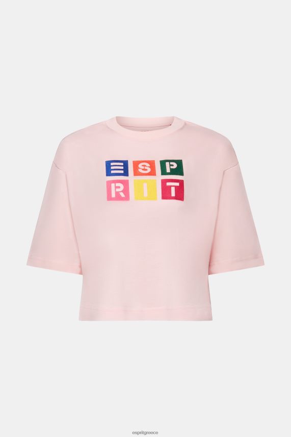 γυναίκες Esprit παστέλ ροζ T-shirt με λογότυπο, 100% βαμβάκι μπλουζάκια 0J044P16