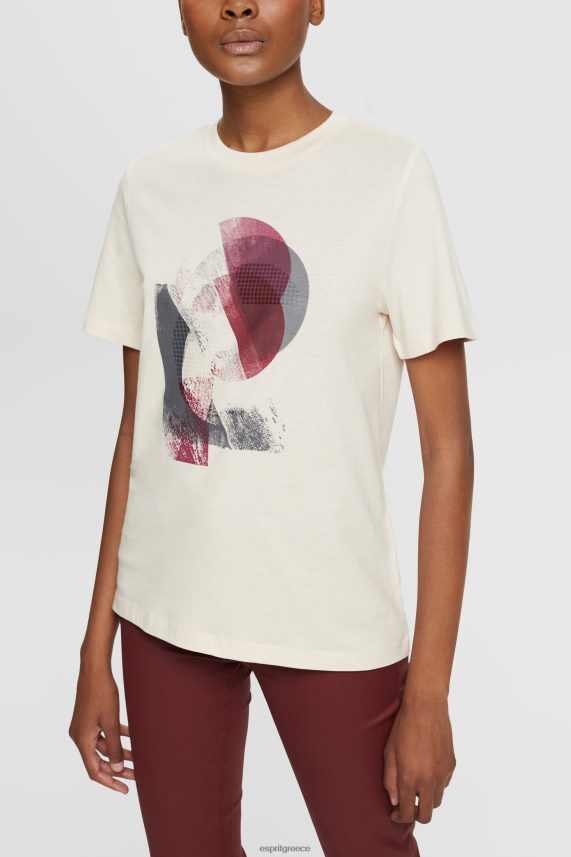 γυναίκες Esprit γυμνός T-shirt με λογότυπο, μείγμα tencel μπλουζάκια 0J044P441