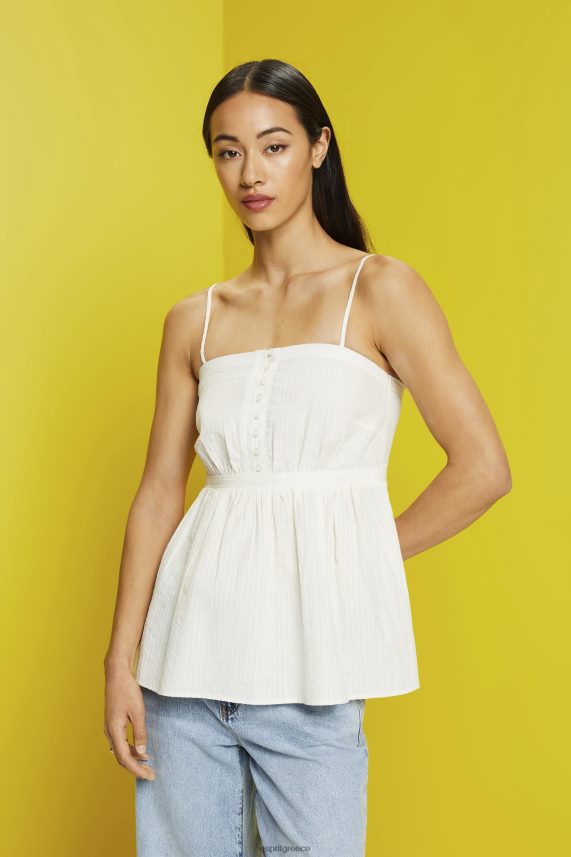 γυναίκες Esprit άσπρο ανάγλυφο καμί μπλουζα 0J044P224