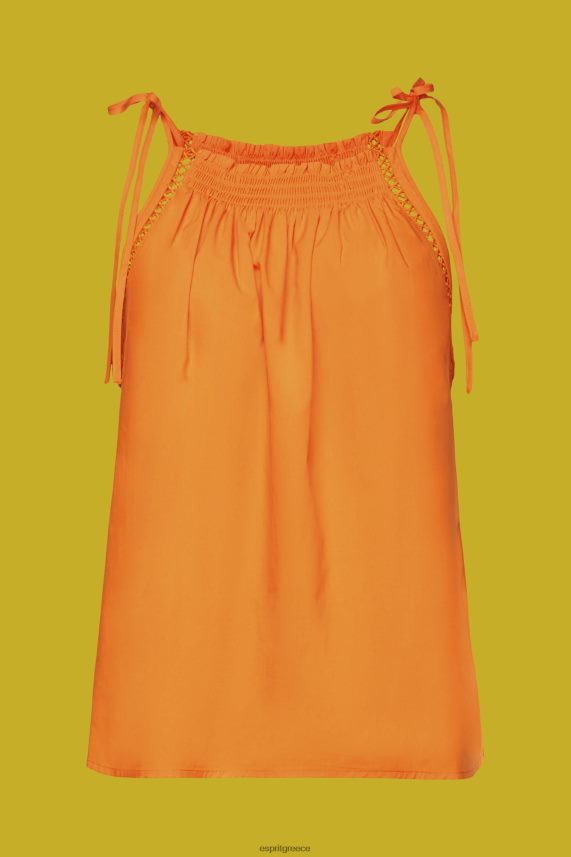 γυναίκες Esprit πορτοκάλι μπλούζα καμιζόλα με smock, tencel μπλουζα 0J044P199