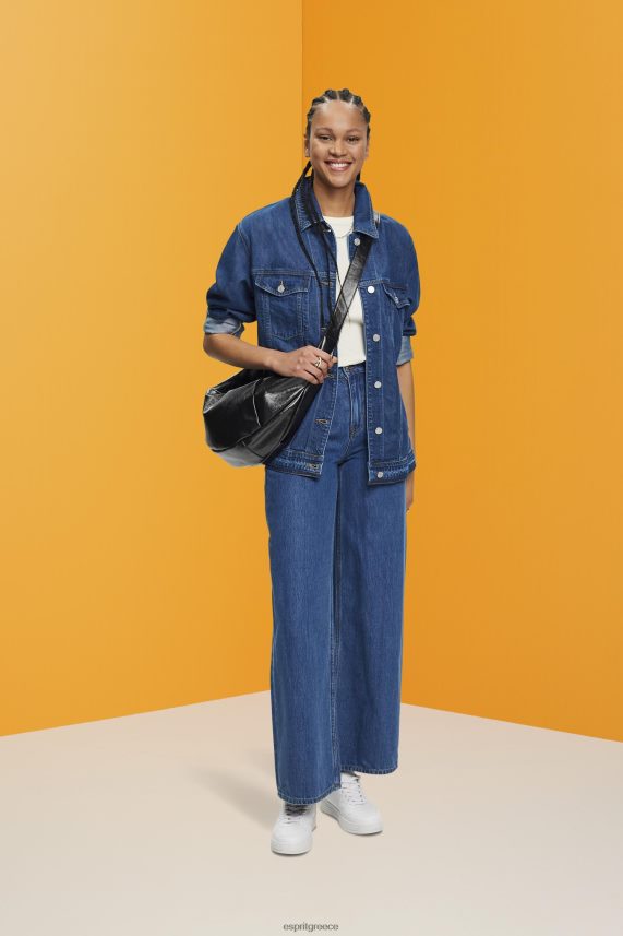 γυναίκες Esprit μπλε μέτριο πλύσιμο Τζιν μπουφάν με ζώνη γραβάτας μπουφάν 0J044P215