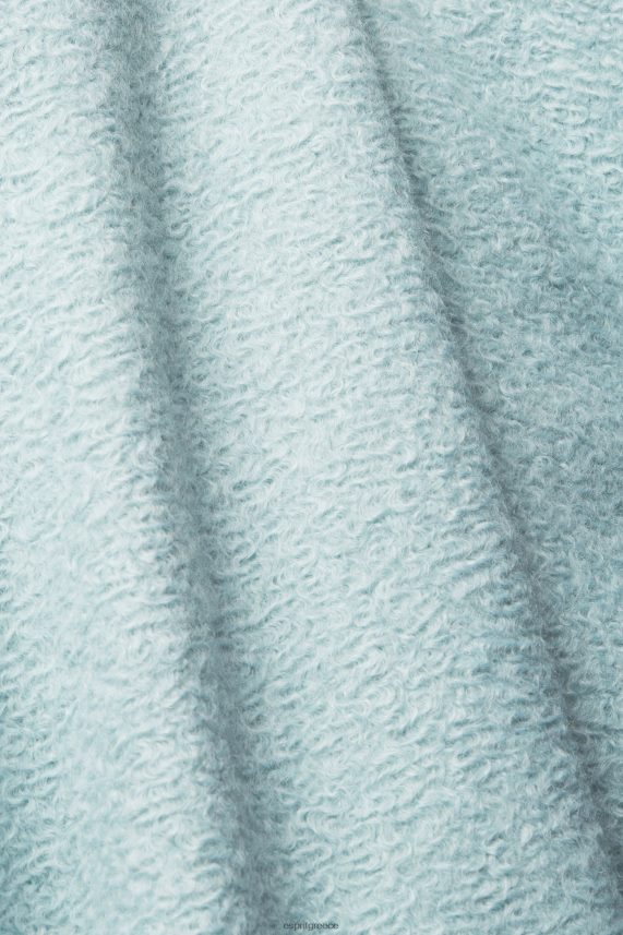 γυναίκες Esprit ανοιχτό υδάτινο πράσινο υφαντό σακάκι από ψεύτικο μαλλί μπουφάν 0J044P436