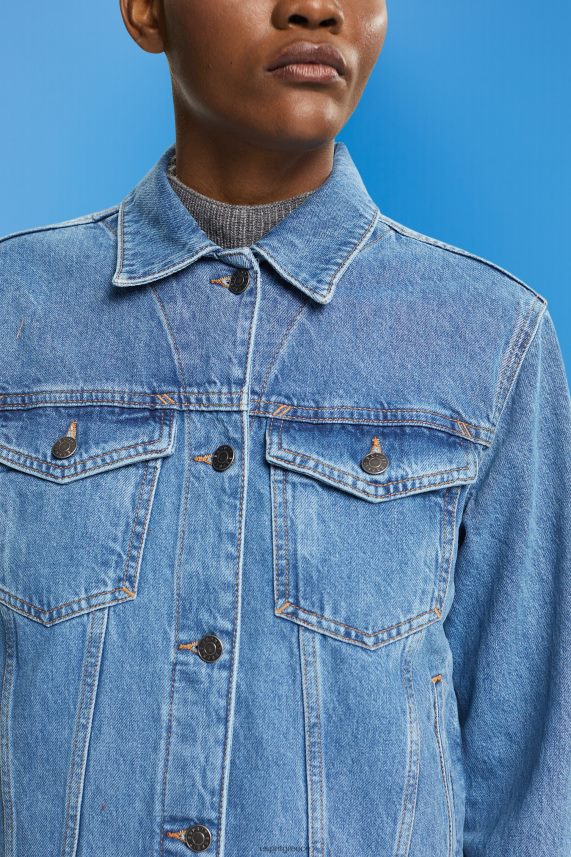 γυναίκες Esprit μπλε μέτριο πλύσιμο τζιν μπουφάν μπουφάν 0J044P553