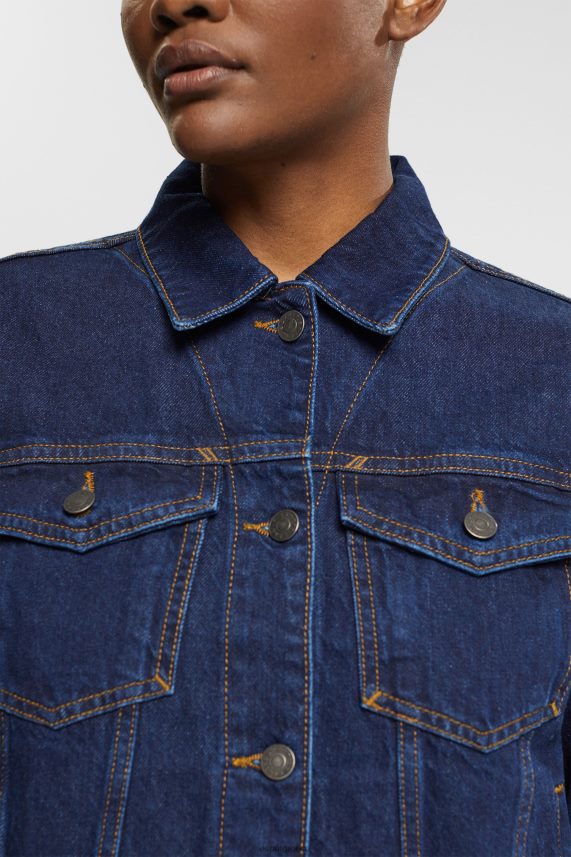 γυναίκες Esprit μπλε σκούρο πλύσιμο τζιν μπουφάν μπουφάν 0J044P554