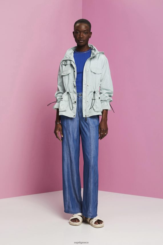 γυναίκες Esprit ανοιχτό υδάτινο πράσινο ανακυκλωμένο: αδιάβροχο μπουφάν με κουκούλα μπουφάν 0J044P95