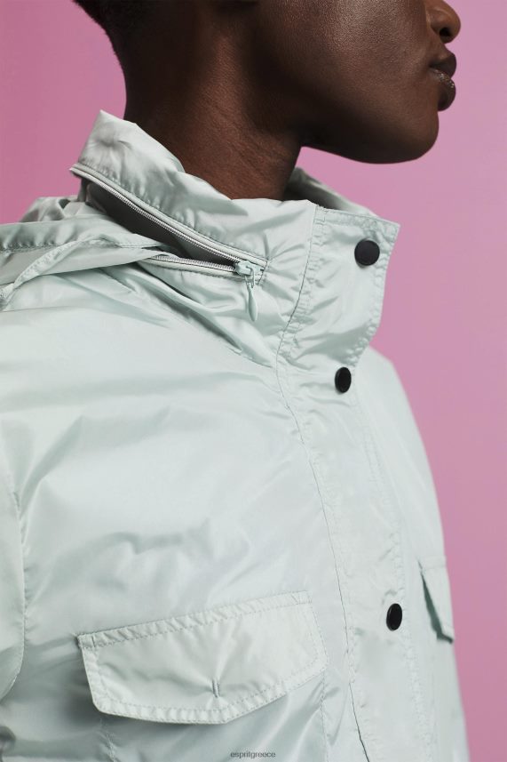 γυναίκες Esprit ανοιχτό υδάτινο πράσινο ανακυκλωμένο: αδιάβροχο μπουφάν με κουκούλα μπουφάν 0J044P95